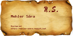 Mehler Sára névjegykártya